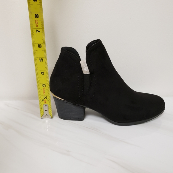 Black Faux Suede Booties Women's - Picture 5 of 5